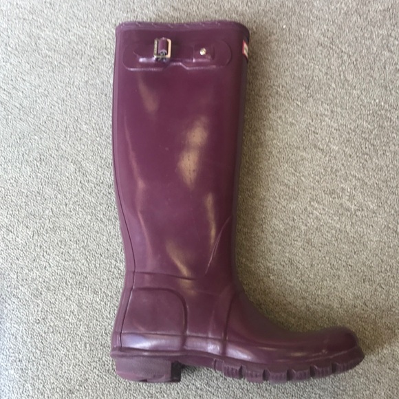 HUNTER BOOTS ORIGINAL TALL GLOSS PURPLE size 8 - Picture 3 of 8